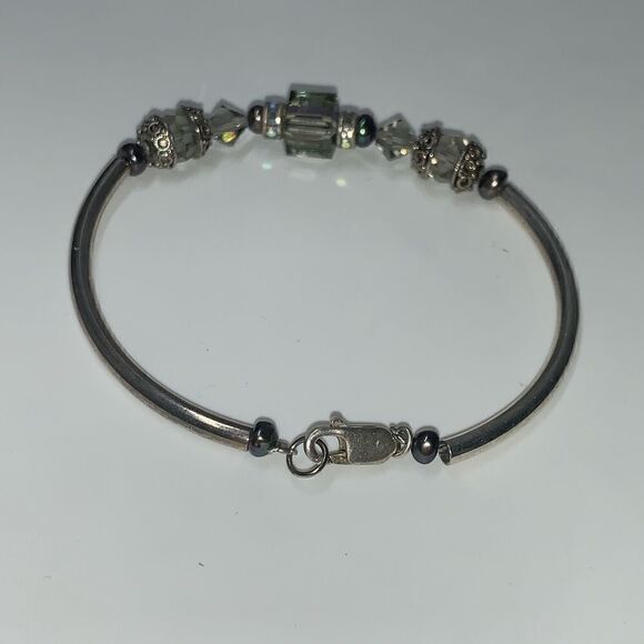 Sterling Silver and Beaded Bracelet - Picture 3 of 4